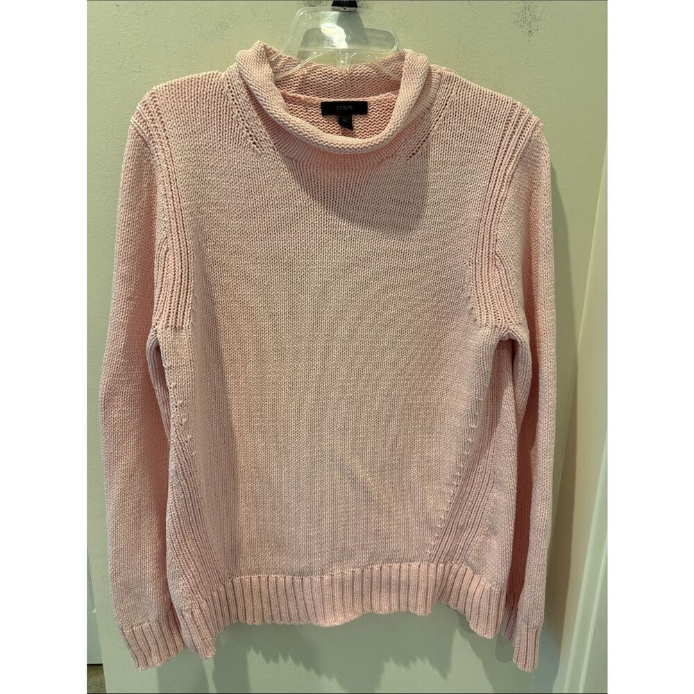 J.Crew Light Blush Pink roll neck sweater cotton size medium
